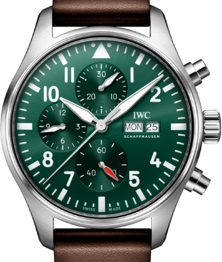 IWC Pilots Watch Chronograph 43mm Zielony Stal IW378005