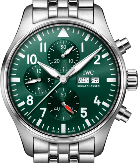 IWC Pilots Watch Chronograph 43mm Zielony Stal IW378006