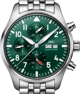 IWC Pilots Watch Chronograph 43mm Zielony Stal IW378006