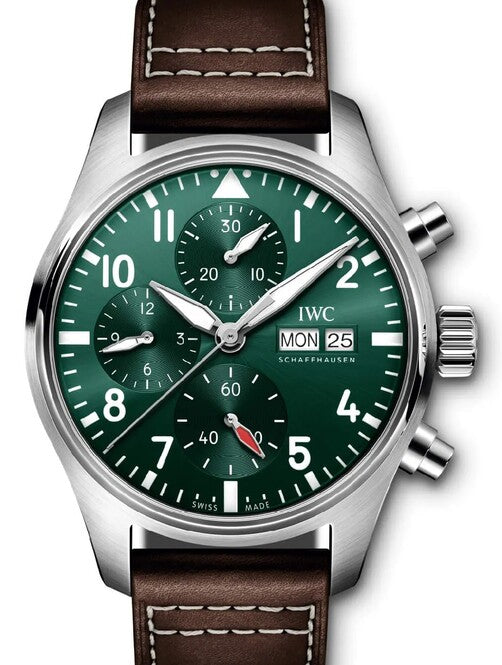 IWC Pilot Chronograph Zielony 41 mm Stal IW388103