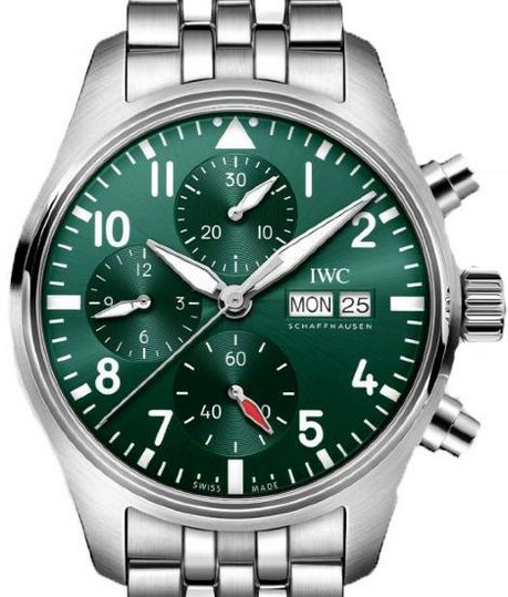 IWC Pilots Watch Chronograph 41mm Zielony Stal IW388104