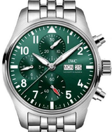 IWC Pilots Watch Chronograph 41mm Zielony Stal IW388104