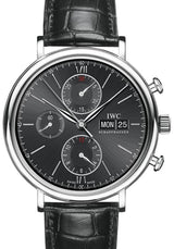 IWC Portofino Chronograph Czarny 42 mm Stal IW391029