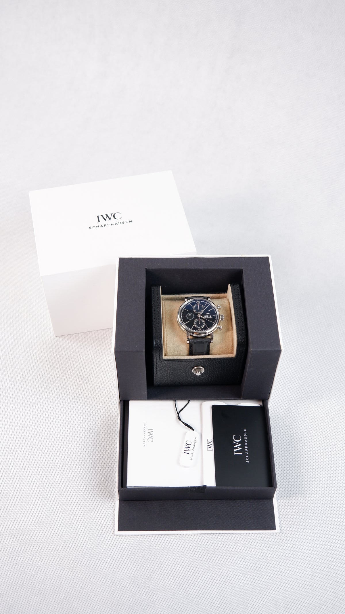 IWC Portofino Chronograph Czarny 42 mm Stal IW391029