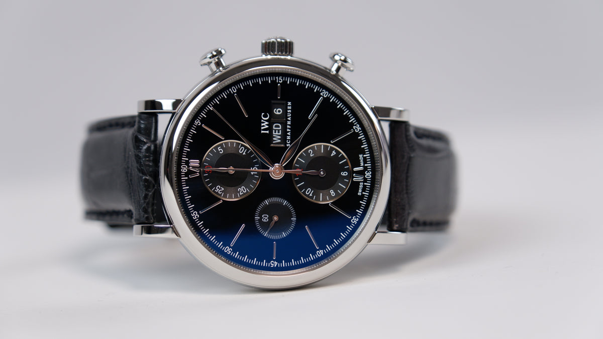 IWC Portofino Chronograph Czarny 42 mm Stal IW391029