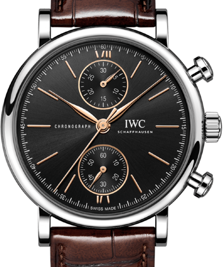 IWC Portofino Chronograph 39mm Czarny Stal IW391404