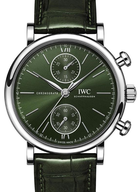 IWC Portofino Chronograph 39mm Zielony Stal IW391405