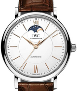 IWC Portofino Automatic Moon Phase Srebrny 40mm Stal IW459401