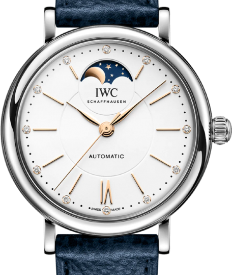 IWC Portofino Automatic Moon Phase 37,1mm Biały Stal IW459601