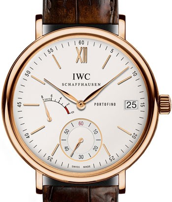IWC Portofino Hand-Wound 8 Days 45mm Jasny 18-karatowe rozowe zloto