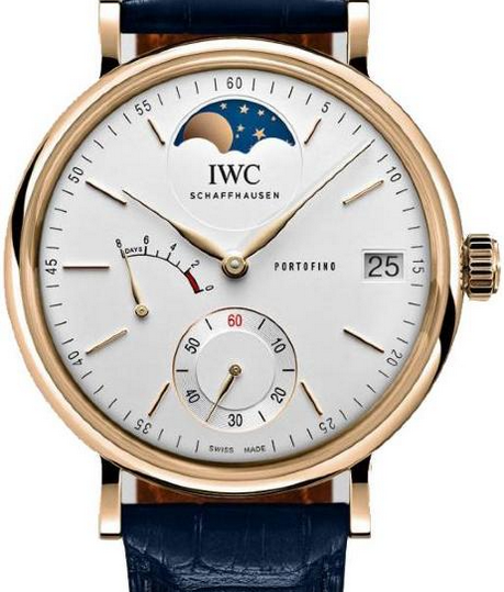 IWC Portofino Moon Phase 45mm Srebrzysty rozowe zloto