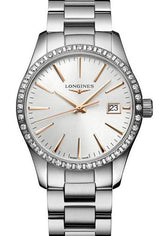 Longines Conquest Classic Srebrny 34 mm Stal L2.386.0.72.6