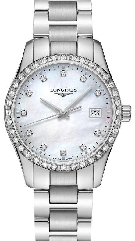 Longines Conquest Classic Srebrny 34 mm Stal L2.386.0.87.6