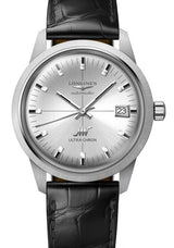 Longines Ultra-chron Srebrny 37 mm Stal L2.537.4.72.2