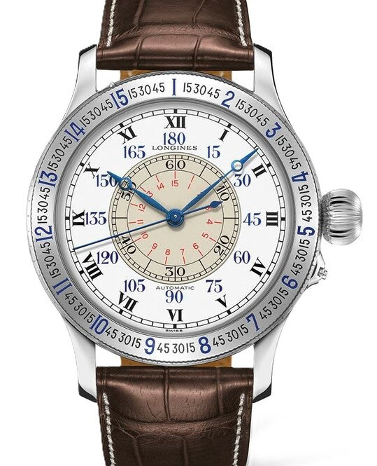 Longines Lindbergh Hour Angle Biały 47 mm Stal L2.678.4.11.0
