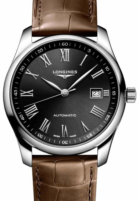 Longines Master Collection Czarny 40 mm Stal