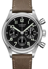 Longines Avigation Czarny 41 mm Stal L2.816.4.53.2