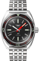 Longines Ultra-chron Czarny 43 mm Stal L2.836.4.52.6