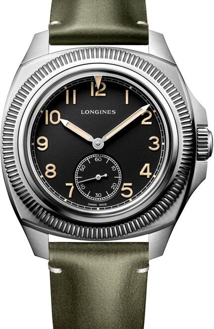 Longines Pilot Majetek Czarny 43 mm Stal L2.838.4.53.2