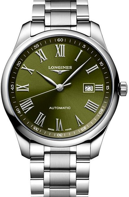 Longines Master Collection Zielony 42 mm Stal L2.893.4.09.6