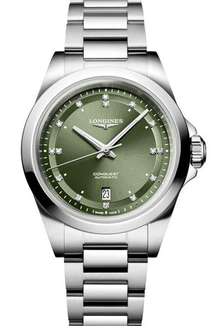 Longines Conquest Zielony 30 mm Stal L3.320.4.07.6