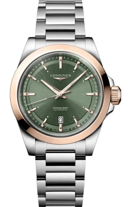 Longines Conquest Zielony 30 mm Złoto/Stal L3.320.5.02.6