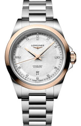 Longines Conquest Biały 30 mm Złoto/Stal L3.320.5.87.6