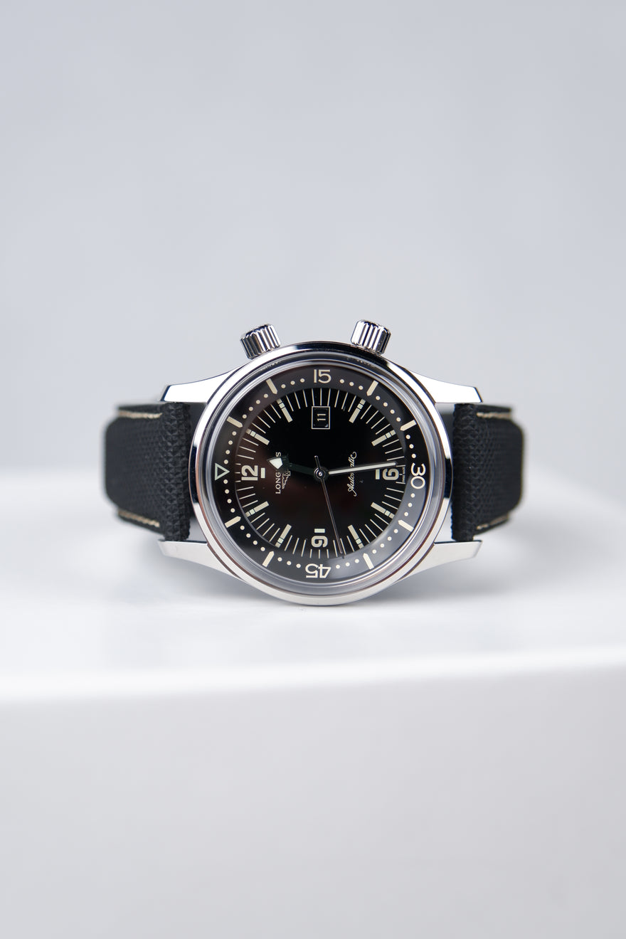 Longines Legend Diver Czarny 39 mm Stal