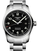 Longines Spirit Czarny 37 mm Stal L3.410.4.53.6
