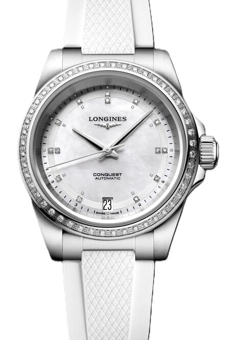 Longines Conquest Masa perłowa 34 mm Stal L3.430.0.87.9