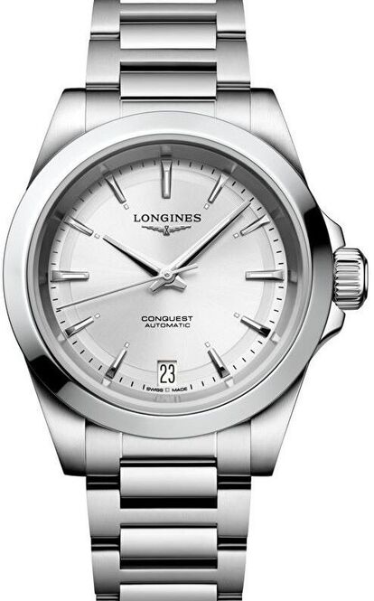 Longines Conquest Srebrny 34 mm Stal L3.430.4.72.6