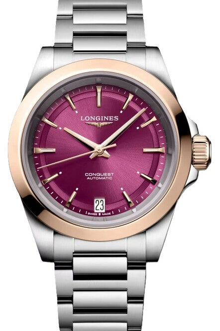 Longines Conquest Fioletowy 34 mm Złoto/Stal L3.430.5.98.6