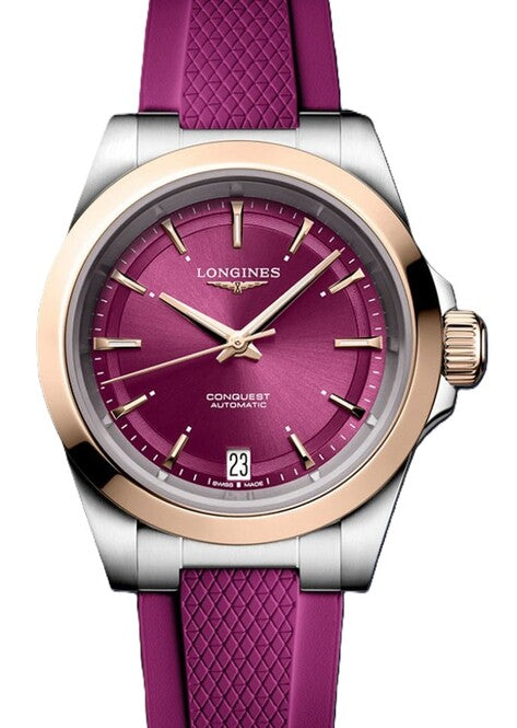 Longines Conquest Fioletowy 34 mm Złoto/Stal L3.430.5.98.9