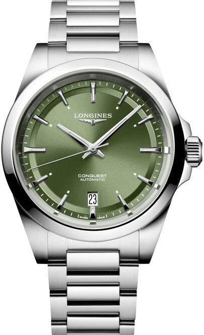 Longines Conquest Zielony 38 mm Stal L3.720.4.02.6
