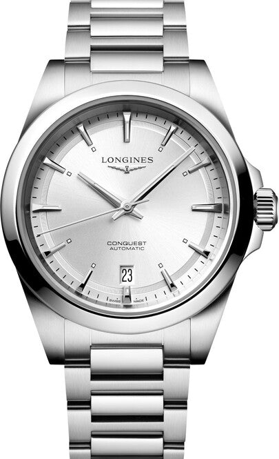 Longines Conquest Srebrny 38 mm Stal L3.720.4.72.6