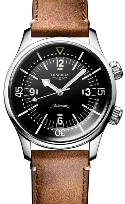 Longines Legend Diver Czarny 39 mm Stal L3.764.4.50.0