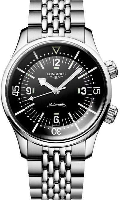 Longines Legend Diver Czarny 39 mm Stal L3.764.4.50.7
