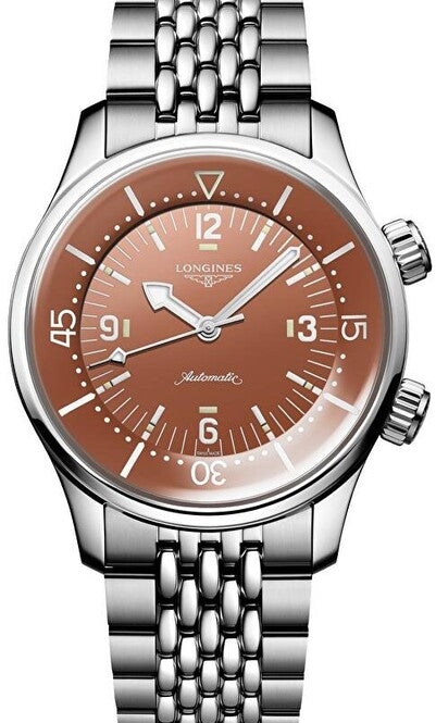 Longines Legend Diver Brązowy 39 mm Stal L3.764.4.96.6