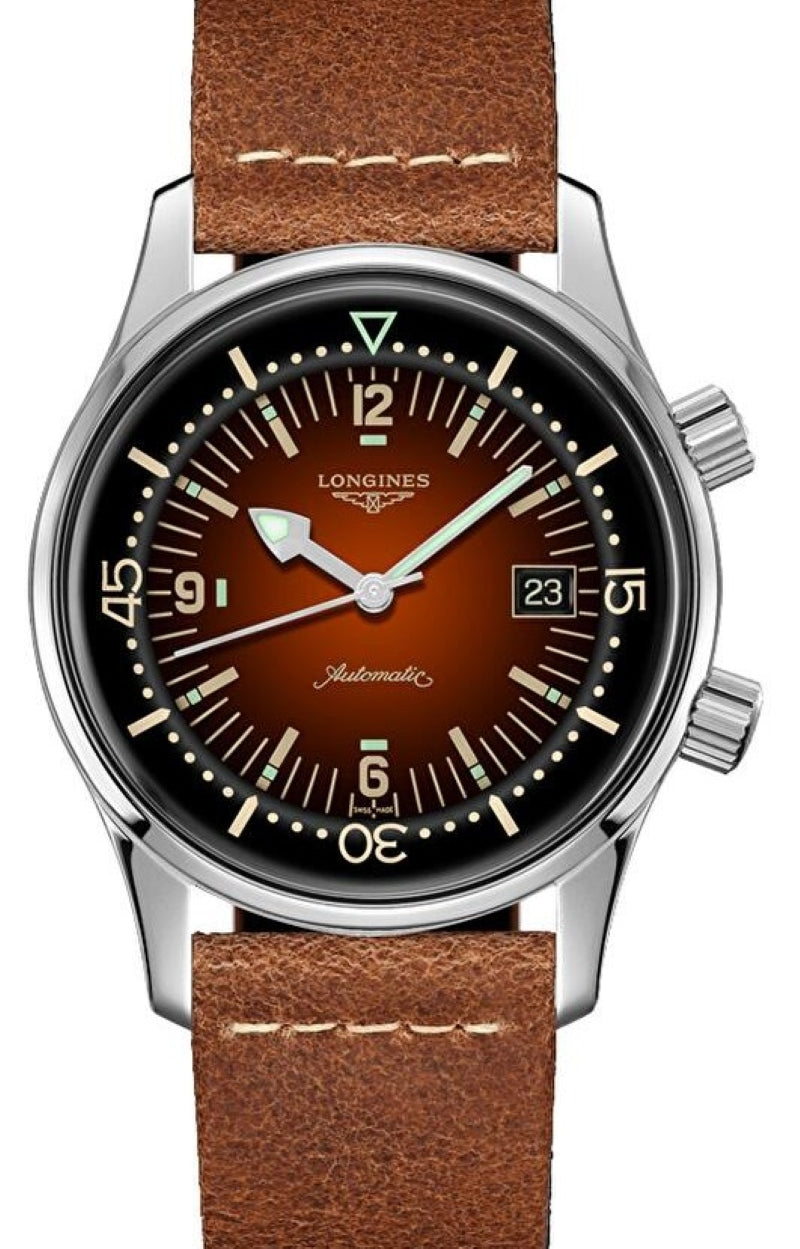 Longines Legend Diver Brązowy 42 mm Stal L3.774.4.60.2