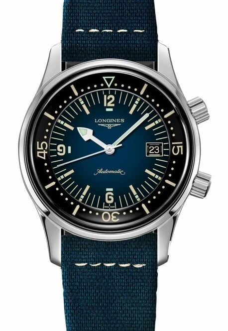 Longines Legend Diver Niebieski 42 mm Stal L3.774.4.90.2