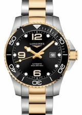 Longines HydroConquest Czarny 43 mm Złoto/Stal L3.782.3.56.7