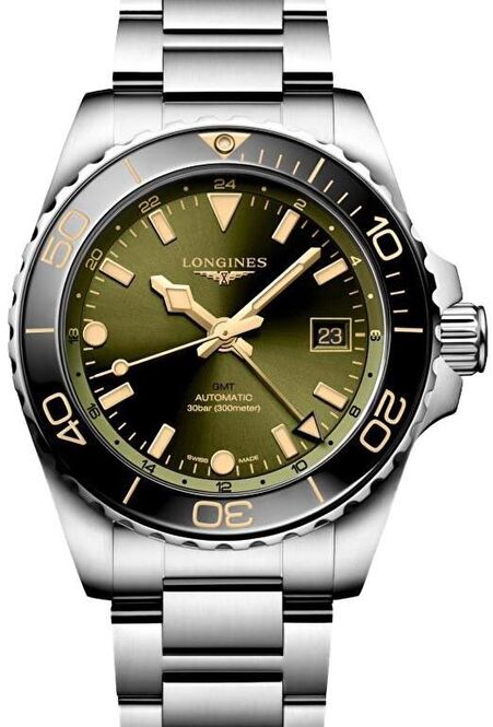 Longines HydroConquest Zielony 41 mm Stal L3.790.4.06.6