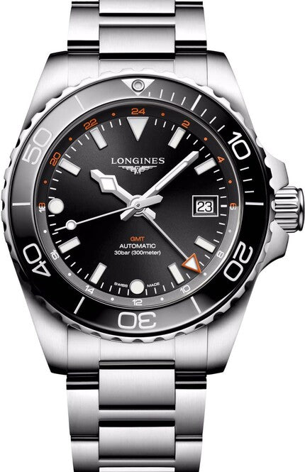 Longines HydroConquest Czarny 41 mm Stal L3.790.4.56.6