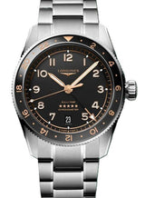 Longines Spirit Zulu Time Czarny 39 mm Stal L3.802.4.50.6