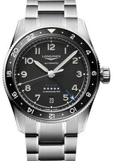 Longines Spirit Zulu Time Czarny 39 mm Stal L3.802.4.53.6