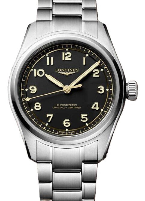 Longines Spirit Pilot Czarny 39 mm Stal L3.809.4.53.6