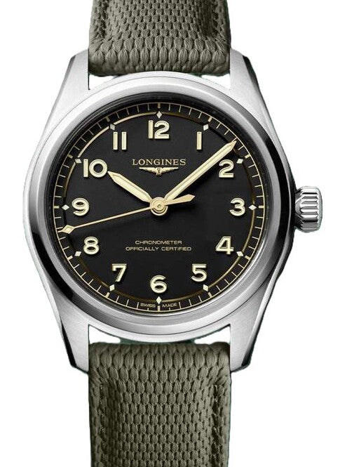 Longines Spirit Pilot Czarny 39 mm Stal L3.809.4.53.9