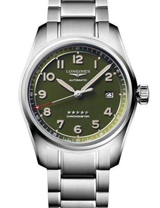 Longines Spirit Zielony 42 mm Stal L3.810.4.03.6