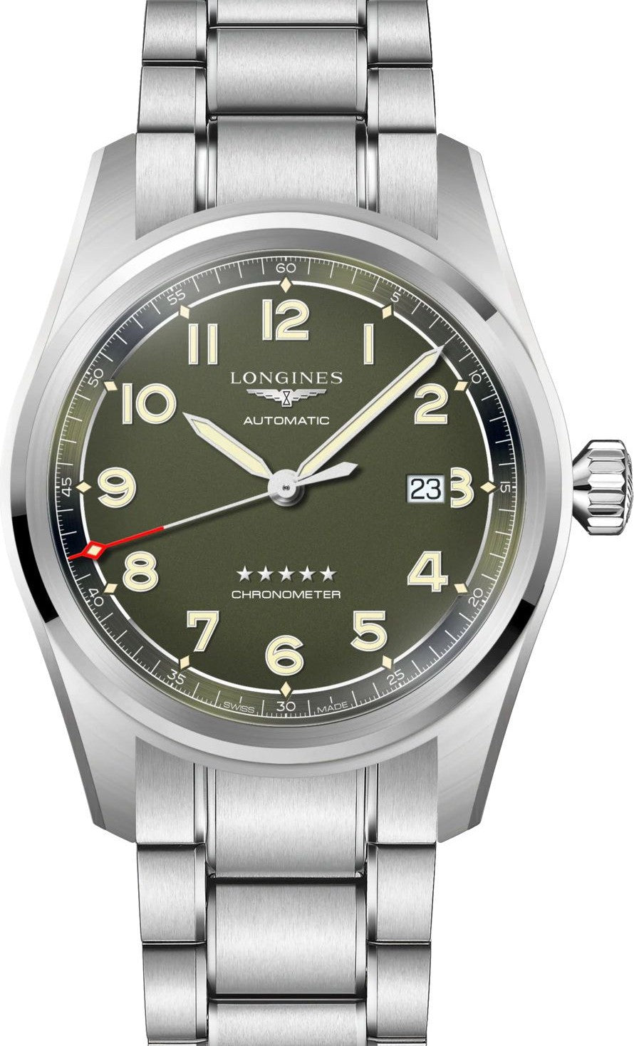 Longines Spirit Zielony 42 mm Stal L3.811.4.03.6