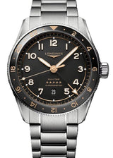 Longines Spirit Zulu Time Czarny 42 mm Stal L3.812.4.50.6